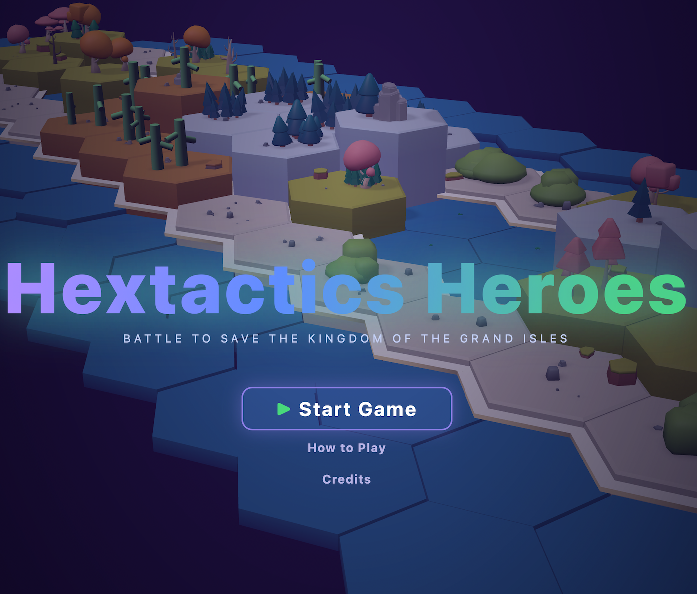 Hextactics Heroes title screen