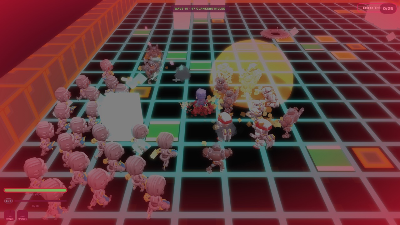 A swarm of clankers closing in on the player
